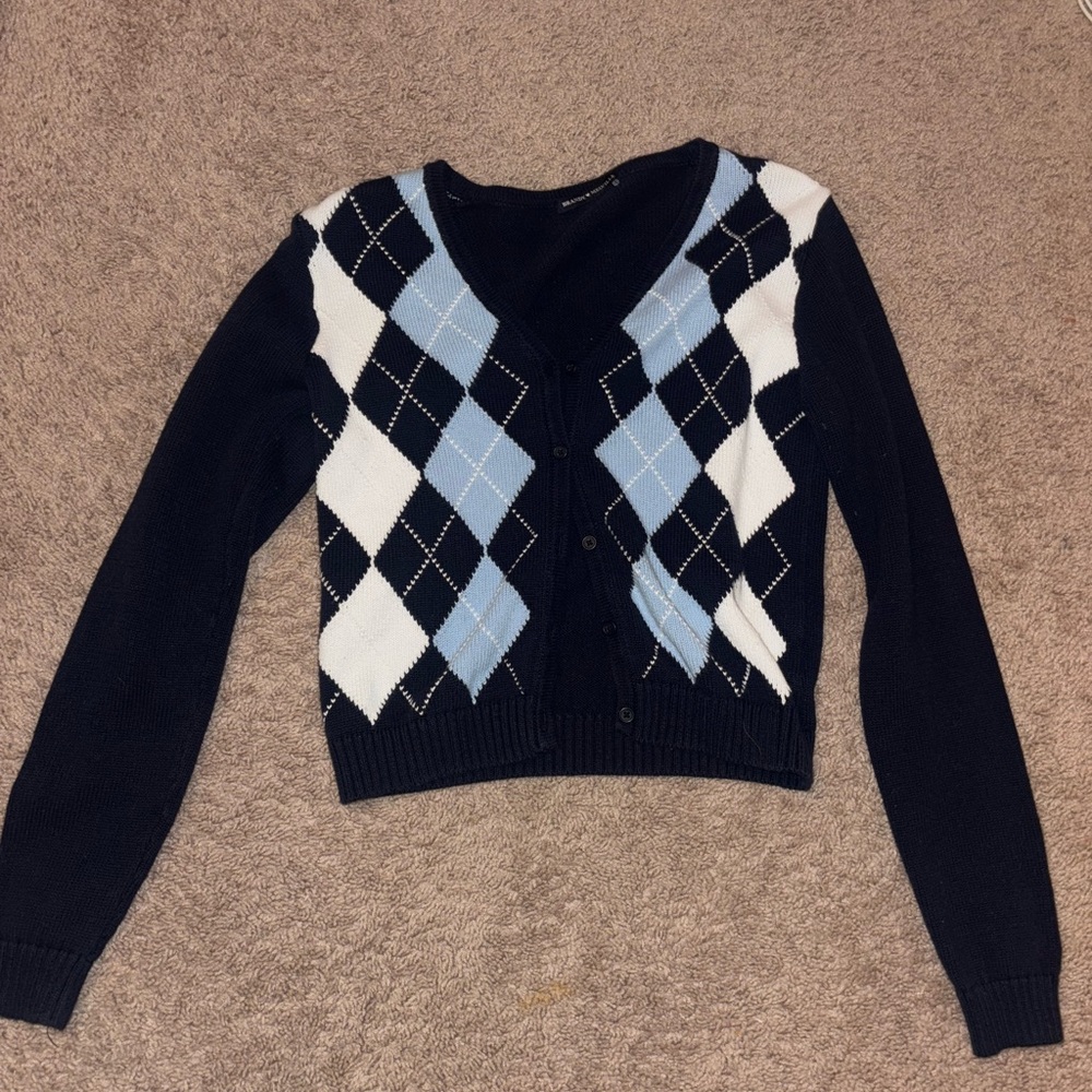 Brandy Melville Black and White Cardigan Sweater